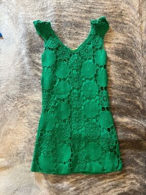 Gianni Bini Green Crochet Tank Dress - Women